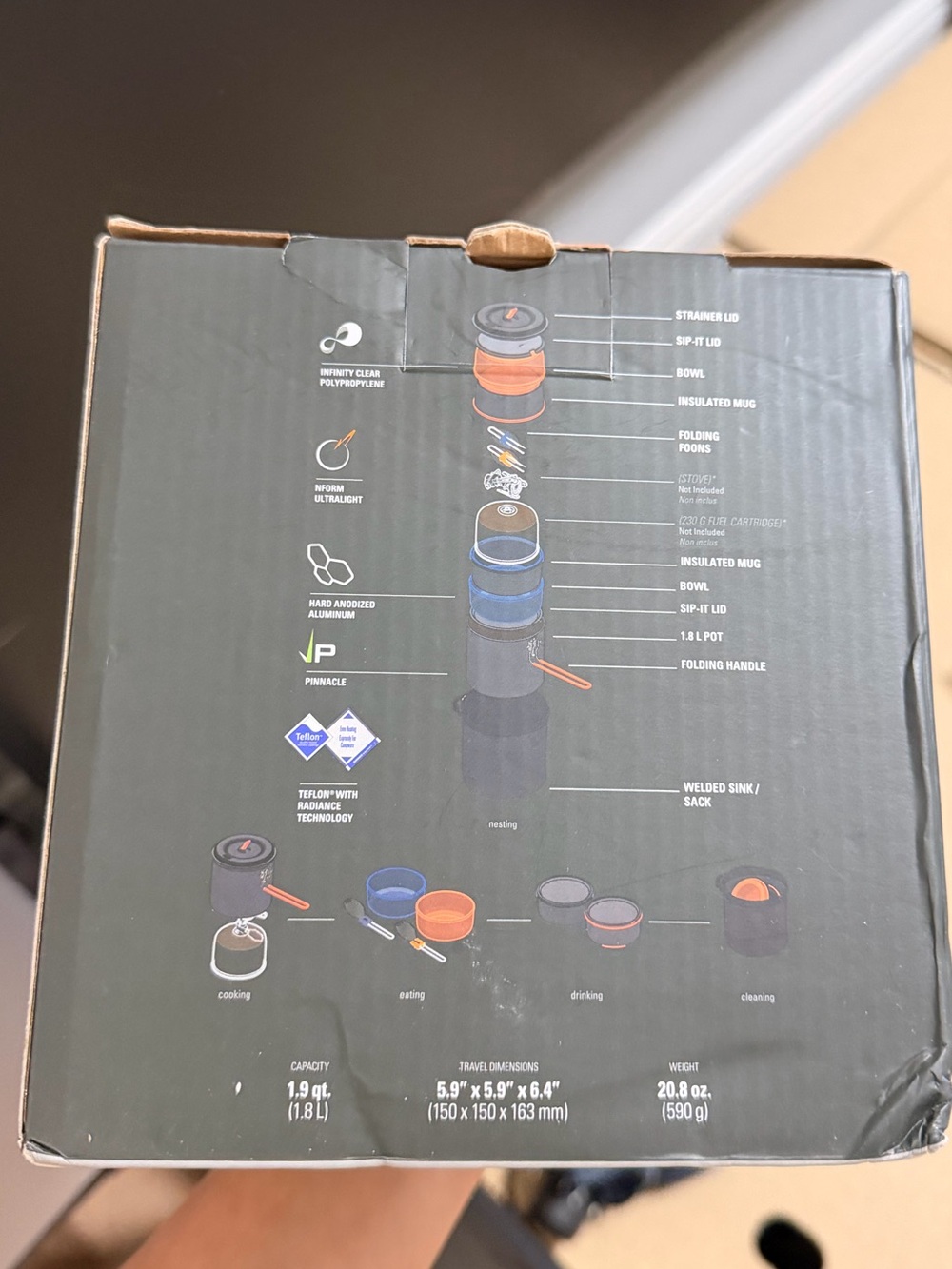 Pinnacle Camping Cookset - Blue & Orange